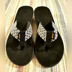Teva Black and White Sandals, size 9